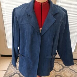 K Woman Blue Suede Jacket